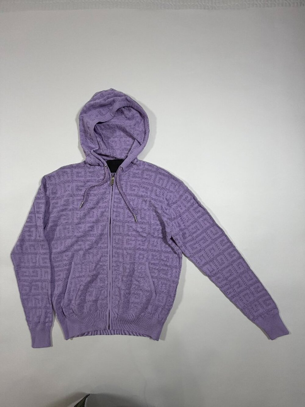 NWT Givenchy 4G Lace Monogram Zip Hoodie Mauve XS